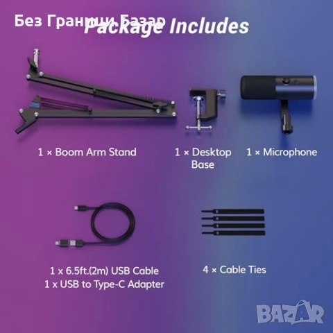 Нов Динамичен микрофон TONOR USB XLR за стрийминг и гейминг PS5 PC, снимка 9 - Микрофони - 54042869