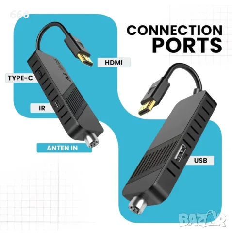 HD-line Цифров ефирен DVB-T2 2024 Full HD 1080P декодер, Bluetooth дистанционно, снимка 5 - Приемници и антени - 56108158