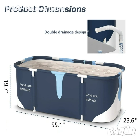 Сгъваема вана, WALALLA, 6 слоя, 120x60x50cm, многоцветна, снимка 4 - Други стоки за дома - 53893065