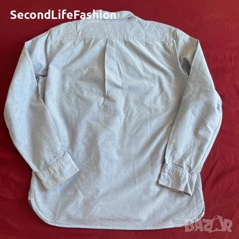 Мъжка синя памучна риза с дълъг ръкав Levi's с деним размер L., снимка 7 - Ризи - 52656135