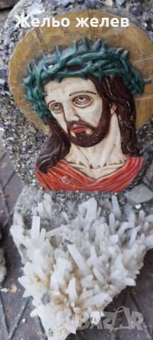 Св .Иван Рилски,Йсус,на каменен постамент, снимка 2 - Статуетки - 38360467