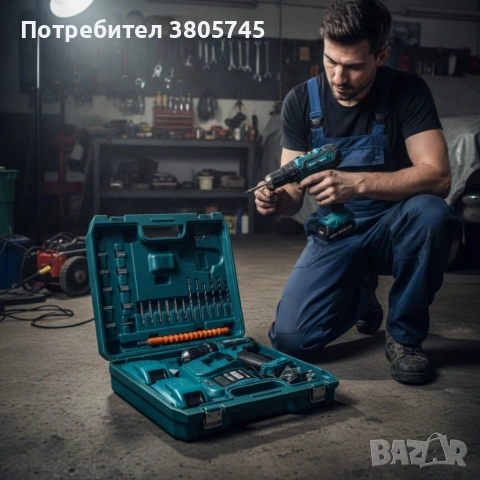 Aкумулаторен винтоверт Kraft Royal 36V с 2 батерии 8Ah, 24 части и куфар