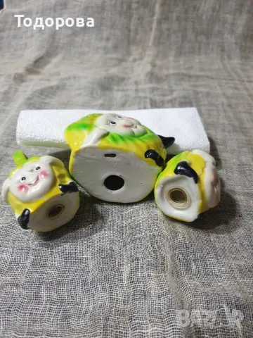 Порцеланови солнички и салфетник с весел детски мотив, снимка 5 - Аксесоари за кухня - 49457862