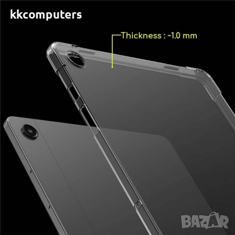 Прозрачен TPU калъф със скрийн протектор от закалено стъкло за Samsung Galaxy Tab A11 Plus / A9 Plus, снимка 5 - Калъфи, кейсове - 54267373