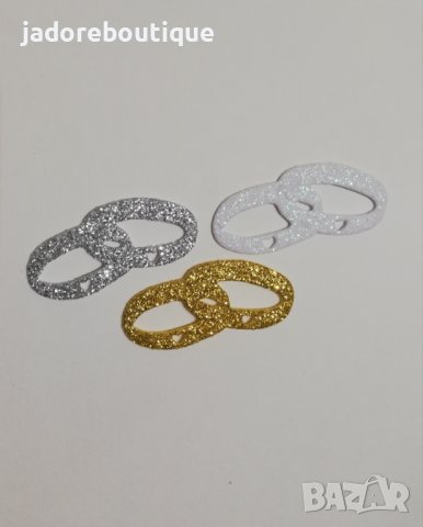 Хартиен елемент халки wedding скрапбук декорация - 3 бр , снимка 3 - Други - 37842207