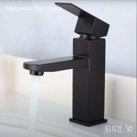 Смесител за мивка неръждаема стомана, керамичен патрон, едноръкохватков,  черен, снимка 2 - Други стоки за дома - 52918083