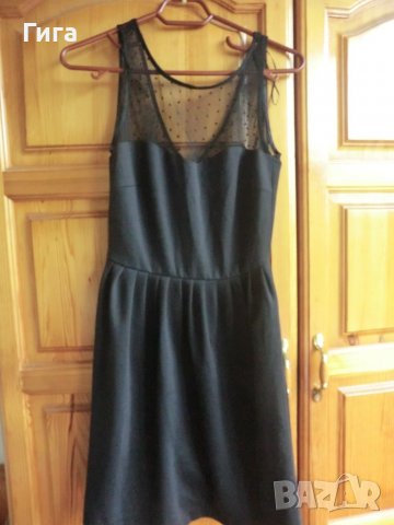 черна рокля с тюлени презрамки на Зара, снимка 2 - Рокли - 37372524