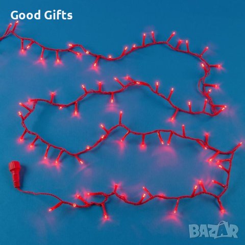 Червени коледни лампички, 100 LED, снимка 2 - Лед осветление - 42716999