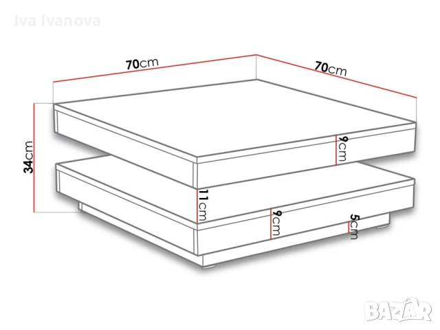 Холна маса въртяща се на 360, снимка 2 - Маси - 52694228