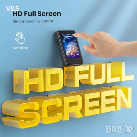128GB MP3 плейър Bluetooth 5.2 с 2.4" пълен сензорен екран, преносим музикален плейър с високоговори, снимка 4 - MP3 и MP4 плеъри - 47818880
