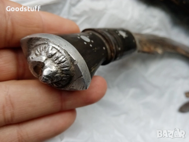 Стар нож,голям военен,боен Кукри,Непал,кост,кания,2 малки, снимка 10 - Антикварни и старинни предмети - 47311060