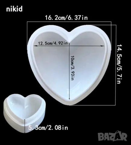 3D Средно заоблено сърце дълбок силиконов молд форма за кекс Свети Валентин юбилей торта, снимка 5 - Форми - 33380851