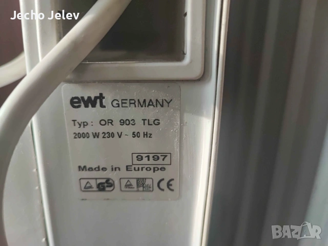 маслен радиатор EWT OR 903 TLG, снимка 3 - Радиатори - 54016714