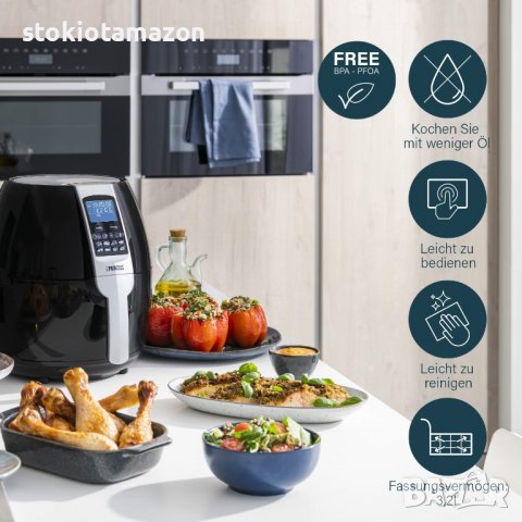 Уред за здравословно готвене Princess Hot Air Fryer 182020, снимка 7 - Фритюрници - 38411542