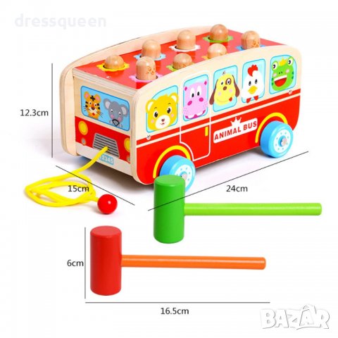 3611 Автобус за дърпане с изкачащи зайци и чукчета, снимка 7 - Други - 37710644