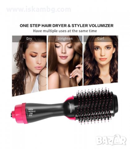 ЕЛЕКТРИЧЕСКА ЧЕТКА ЗА СУШЕНЕ И ИЗПРАВЯНЕ НА КОСА ONE STEP - код  2879, снимка 4 - Сешоари - 33910846