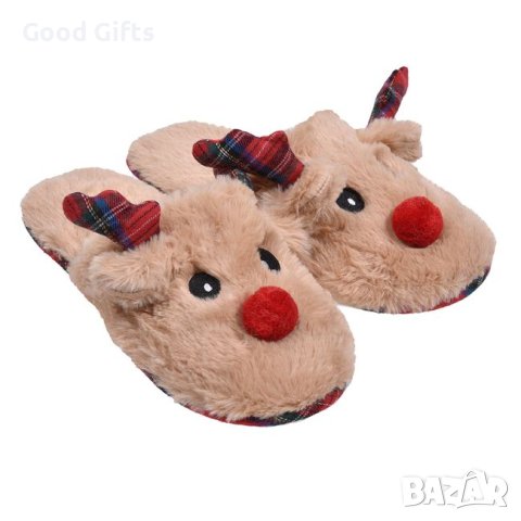 Дамски коледни чехли, 3D Елени, 36-41н