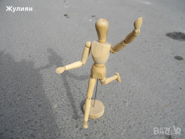  ДЪРВЕНА ФИГУРА МАНЕКЕН ЗА ХУДОЖНИЦИ , снимка 4 - Антикварни и старинни предмети - 44458447