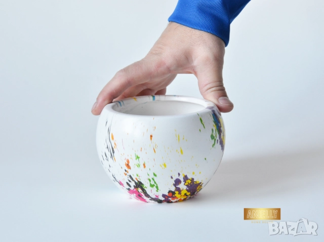  Кашпи за Сукуленти и Цветя /Саксии Изработени от Смола / Подарък за Нов Дом / Цветни Кашпи за Цветя, снимка 12 - Саксии и кашпи - 52412554