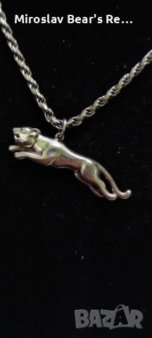 Масивен ,сребърен дамски синджир + масивна висулка "Пантера" , снимка 2 - Колиета, медальони, синджири - 39731593