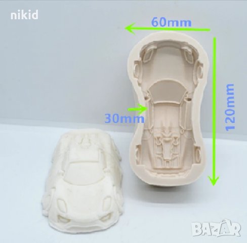 3D Голяма Кола лек Автомобил Порше силиконов молд форма фондан шоколад гипс украса декор, снимка 3 - Форми - 31216736