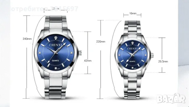 Оригинален Дамски ръчен часовник с кварцов механизъм и метална каишка, снимка 6 - Луксозни - 47856600