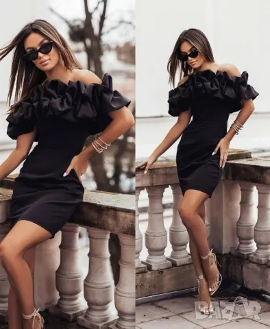 къси рокли с ефективно деколте и 3д цветя, снимка 7 - Рокли - 50425461