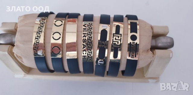 Златни - 14К гривни гривни със кожа и силикон, снимка 16 - Гривни - 8214934