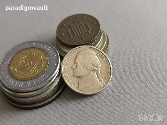 Монета - САЩ - 5 цента | 1991г., снимка 2 - Нумизматика и бонистика - 53303149