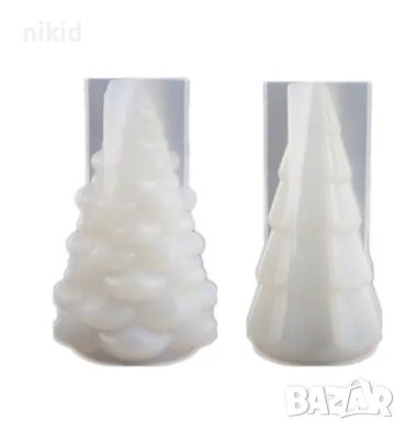 3D Малка елха 2 вида силиконов молд форма калъп фондан гипс шоколад свещ сапун свещи смола, снимка 5 - Форми - 42366498