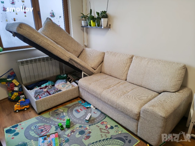 Ъглов диван с функция за спане, снимка 5 - Дивани и мека мебел - 53300702