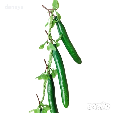 6090 Изкуствени краставици на връзка, 70 см, снимка 3 - Изкуствени цветя - 51487701