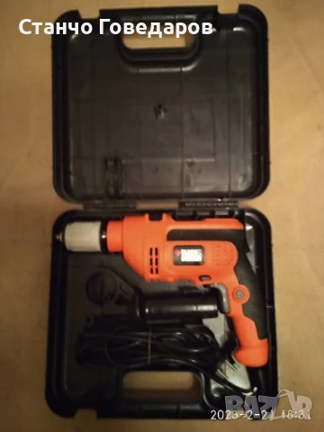 ДРЕЛКА-БЛЕК ДЕКЕР 650 ВАТА МОЩНОСТ, С ПАТРОН ДО 13 ММ В КУФАР, АНГЛИЙСКО ПРОИЗВОДСТВО !