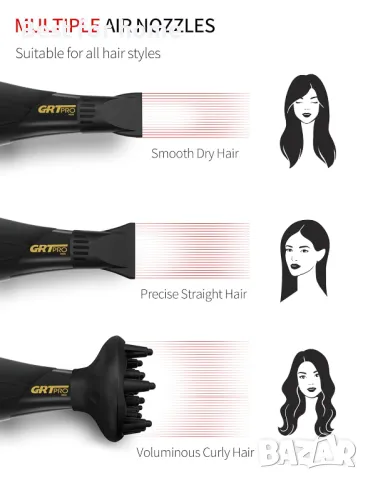 Професионален сешоар GRT Pro 9900 -3500 W, снимка 8 - Сешоари - 47552575