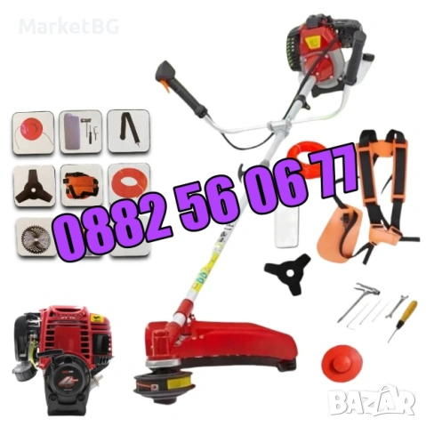 Четиритактов бензинов тример за трева 74 куб KraftMaster, храсторез