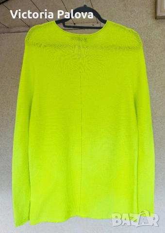 Луксозен финоплетен пуловер OUI – електриков лайм, Made in Italy, M, снимка 6 - Блузи с дълъг ръкав и пуловери - 53891643