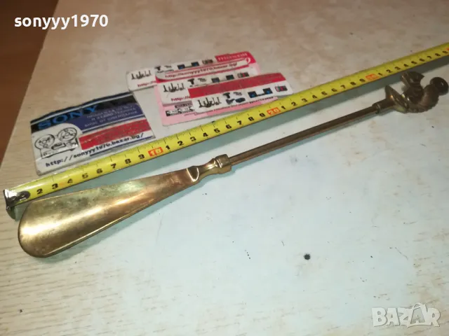 ОБУВАЛКА ОТ БЕЛГИЯ-МЕД//МЕСИНГ 35СМ 2901250749, снимка 4 - Антикварни и старинни предмети - 48873338