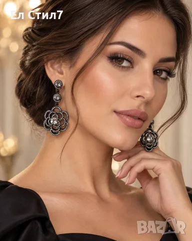 Стилни обеци  🖤, снимка 13 - Обеци - 56108417