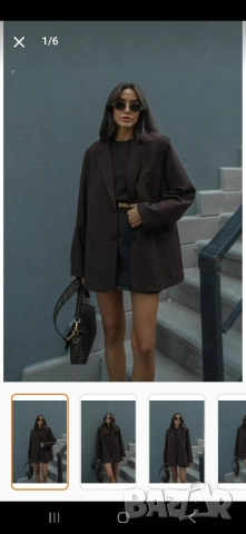 Сако шоколад over size, снимка 3 - Сака - 52531402