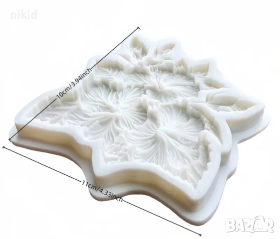 3 цвята цвете Каркаде Хибискус Китайска Роза силиконов молд форма декор украса, снимка 2 - Форми - 52069968