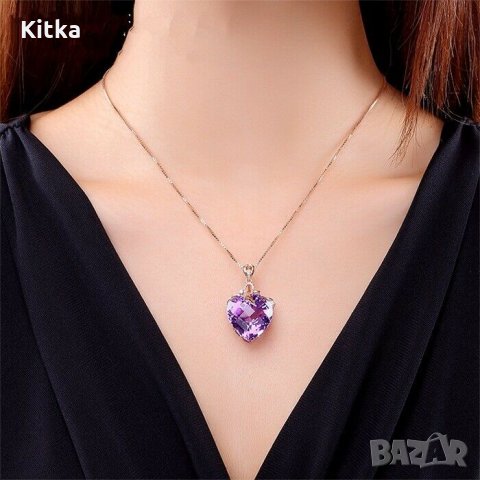 Колие с висулка сърце, снимка 2 - Колиета, медальони, синджири - 30966220