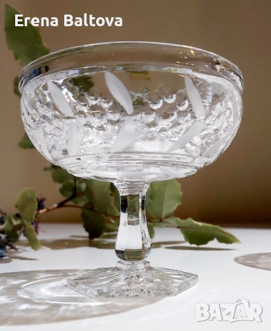 Кристални чаши и купа, снимка 2 - Сервизи - 42700330