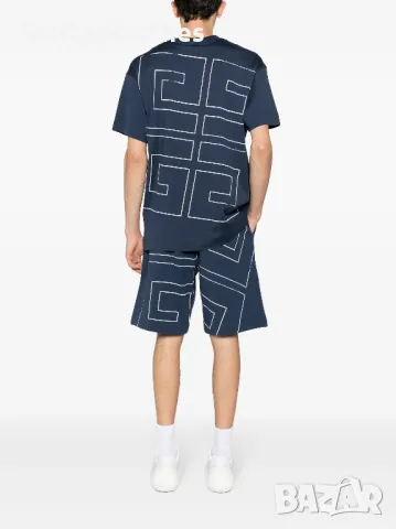 GIVENCHY Navy Blue 4G Star Logo Print Relaxed Fit Мъжка / Дамска Тениска size M, снимка 6 - Тениски - 47324476