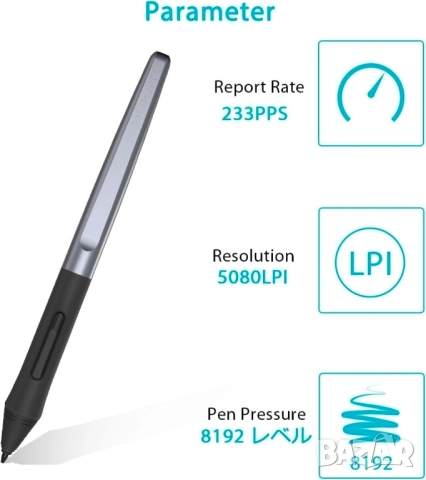 PW100 безбатерийна писалка, стилус за графични таблети HUION, снимка 4 - Друга електроника - 52017880
