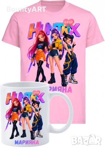 Персонализирана тениска Хънтрикс K-Pop, снимка 2 - Детски тениски и потници - 54158899