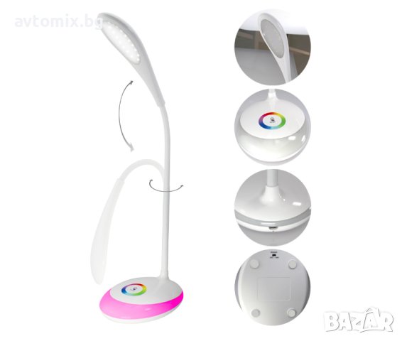 LED настолна лампа S10A, RGB с USB, снимка 4 - Лед осветление - 42593630