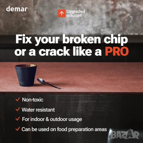 Комплект за ремонт на гранит, керамика, плочки, порцелан - червен, черен и прозрачен цвят, снимка 2 - Други стоки за дома - 49903148