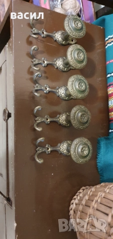 месингови ретро закачалки, снимка 2 - Други стоки за дома - 52883876