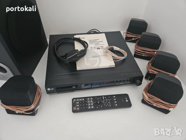 Аудио система домашно кино LG 5.1 дистанционно DVD USB FM + тонколони колони, снимка 6 - Аудиосистеми - 51604141