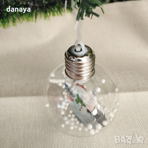 4255 Светеща коледна топка за украса на елха, 8см, снимка 6 - Декорация за дома - 42919492